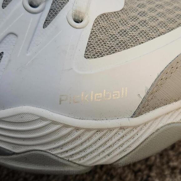 White and Gray Athletic Pickleball Sneakers - Picture 5 of 6